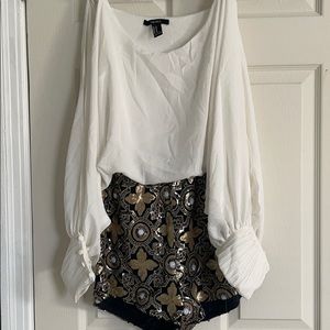 Cut sleeve sequence romper